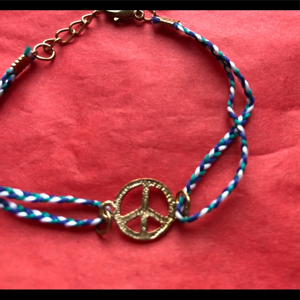 Bracelet Friendship Thread Braided Peace Sign